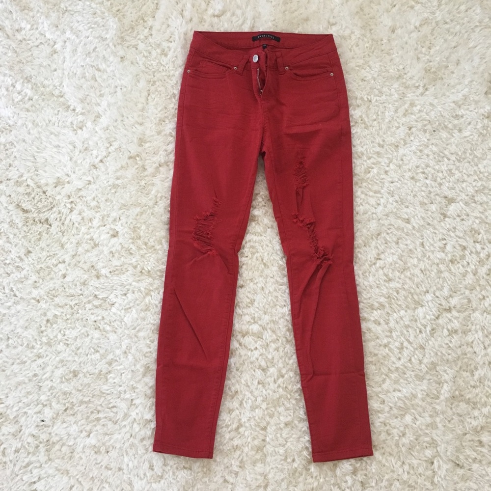 Red Ripped Jeans - Picture 3 of 4